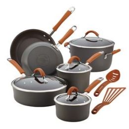 12-Pc Cucina Hard Anodized Cookware Set (Pumpkin)