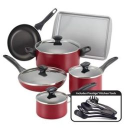 15-Pc Dishwasher Safe Non-Stick Set - Red