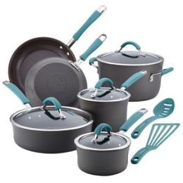 12-Pc Cucina Hard Anodized Cookware Set (Agave Blue)